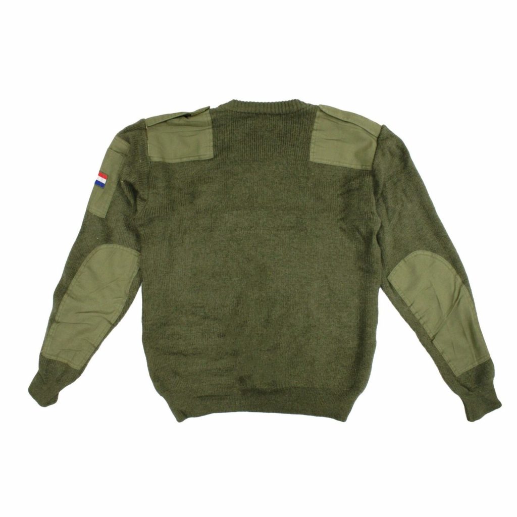 Army Jumper Original Dutch Wool Sweater Military Work Pullover Olive Green