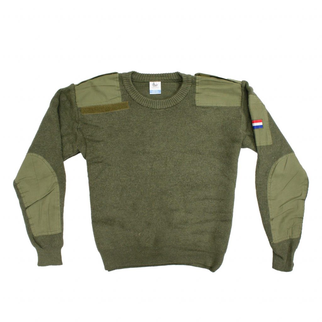 Army Jumper Original Dutch Wool Sweater Military Work Pullover Olive Green