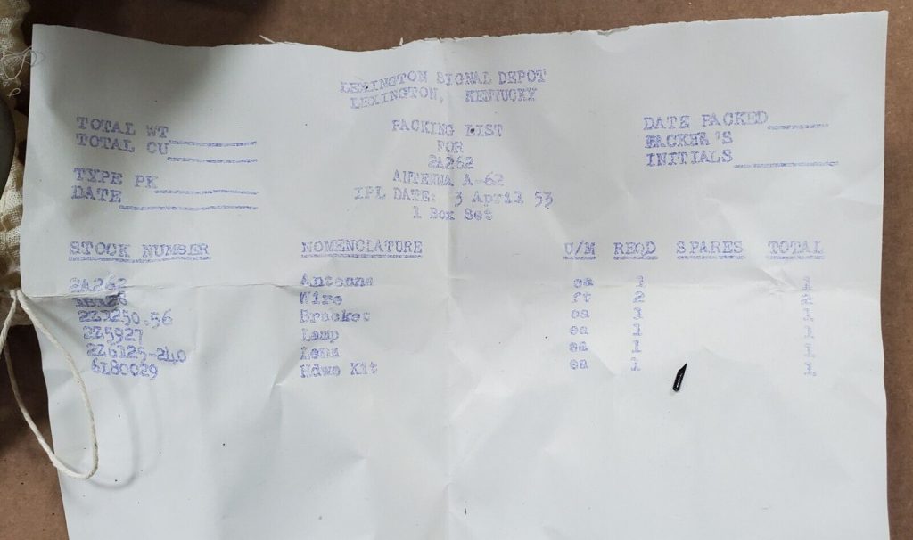 WW2 US Military Army Signal Corps A-62 Phantom Antenna NOS Still in box