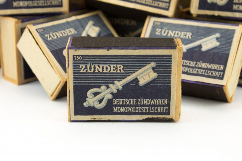 WWII Matches Zünder 1 x Unused Matchbox 1940s Original German Wehrmacht WW2