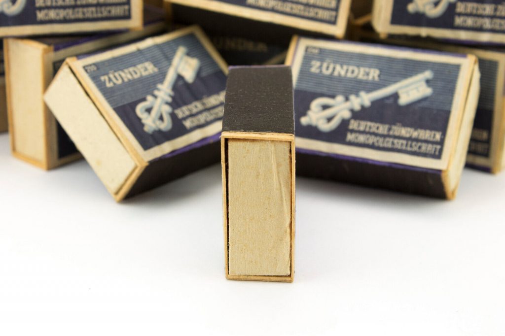 WWII Matches Zünder 1 x Unused Matchbox 1940s Original German Wehrmacht WW2
