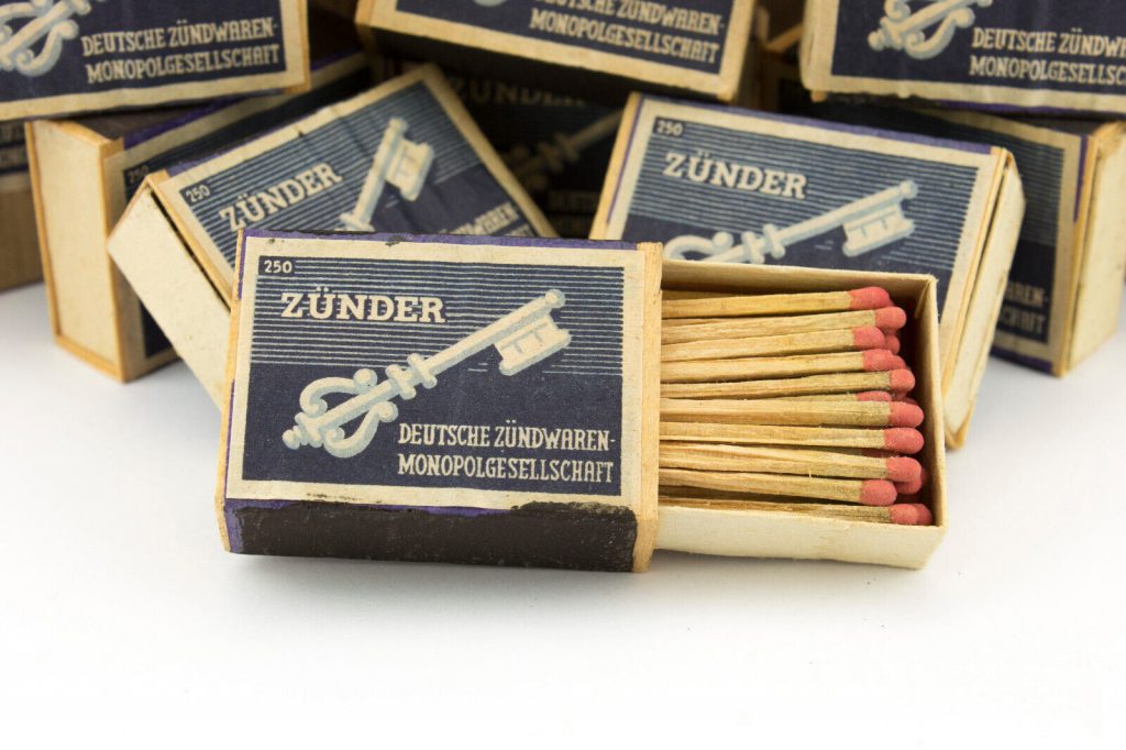 WWII Matches Zünder 1 x Unused Matchbox 1940s Original German Wehrmacht WW2
