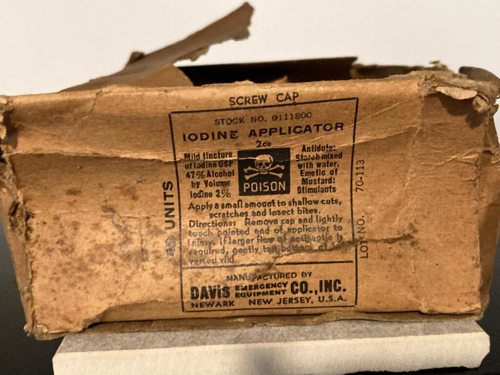Original WW2 First AID Medic Medical Iodine VIAL Sealed