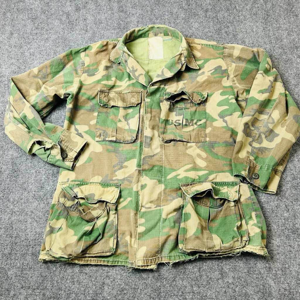 Vintage ERDL USMC 1970’s Woodland Camo Jungle Combat Coat