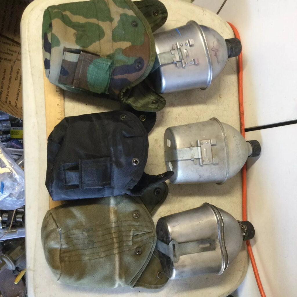 Lot Of 3 US Army Canteens And Covers See Pics