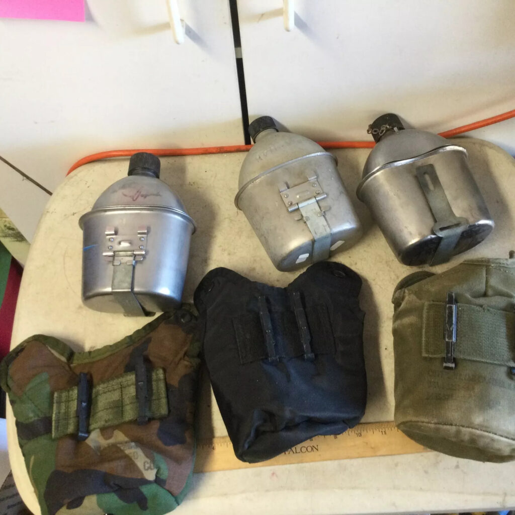 Lot Of 3 US Army Canteens And Covers See Pics