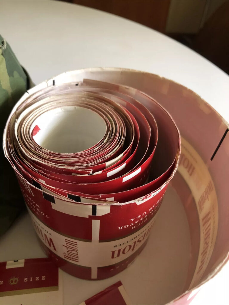 8 Original Vietnam War Era 60’s Winston Military Cigarette Pack Labels M1 Helmet