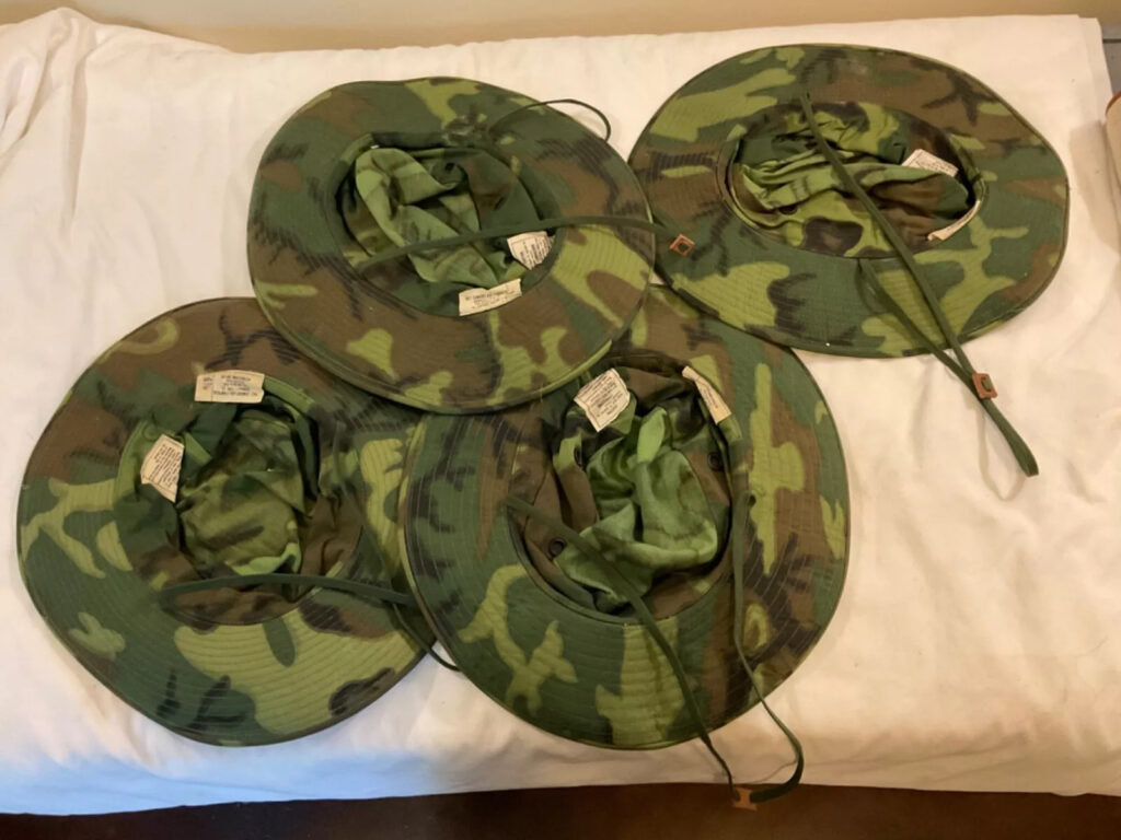 US ARMY Vietnam LOT Of 4 ERDL Boonie HATS ALL 6 7/8 DSA 100-68 Unissued Conditio