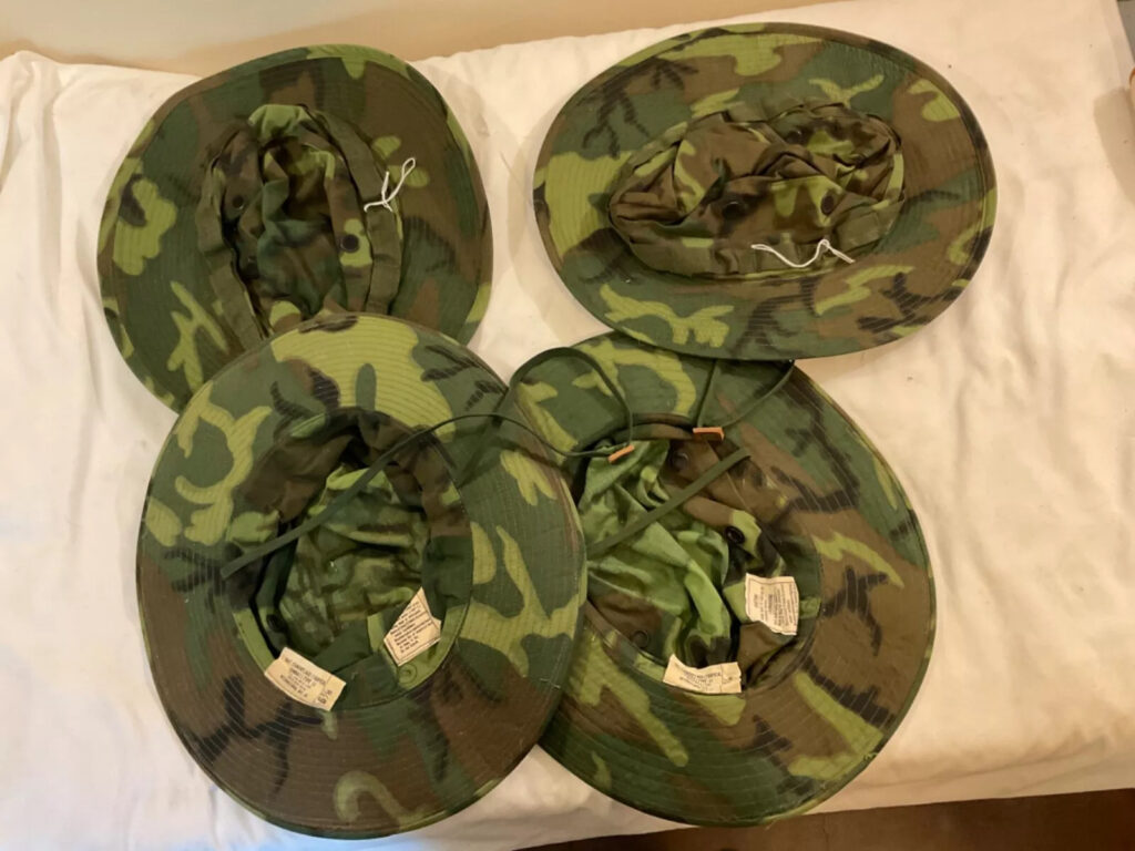 US ARMY Vietnam LOT Of 4 ERDL Boonie HATS ALL 6 7/8 DSA 100-68 Unissued Conditio