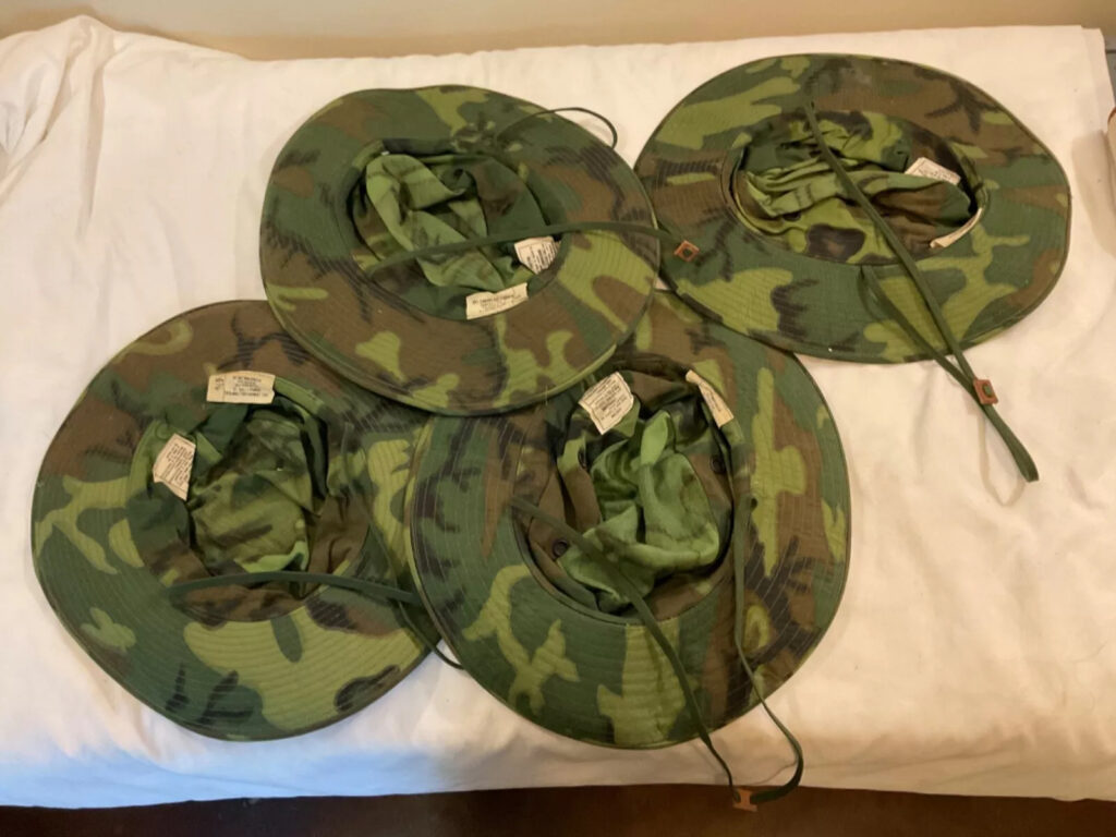 US ARMY Vietnam LOT Of 4 ERDL Boonie HATS ALL 6 7/8 DSA 100-68 Unissued Conditio