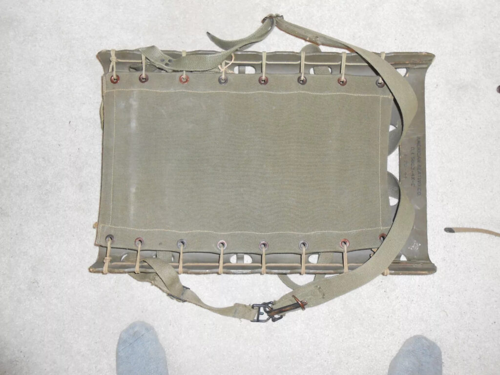 WW2 Backboard, Plywood (1944) with Intended Medical Pack Unissued