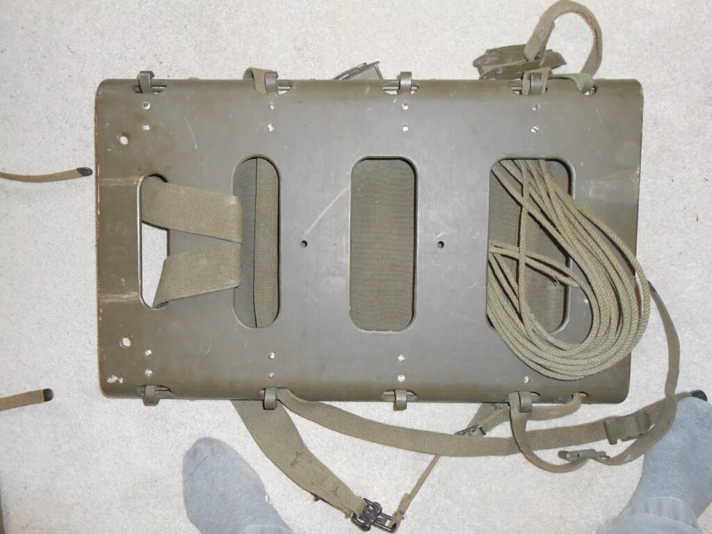 WW2 Backboard, Plywood (1944) with Intended Medical Pack Unissued