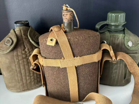 Vintage Military Canteen Set- (wwi, Wwii, Vietnam) U.S. History Decades for sale