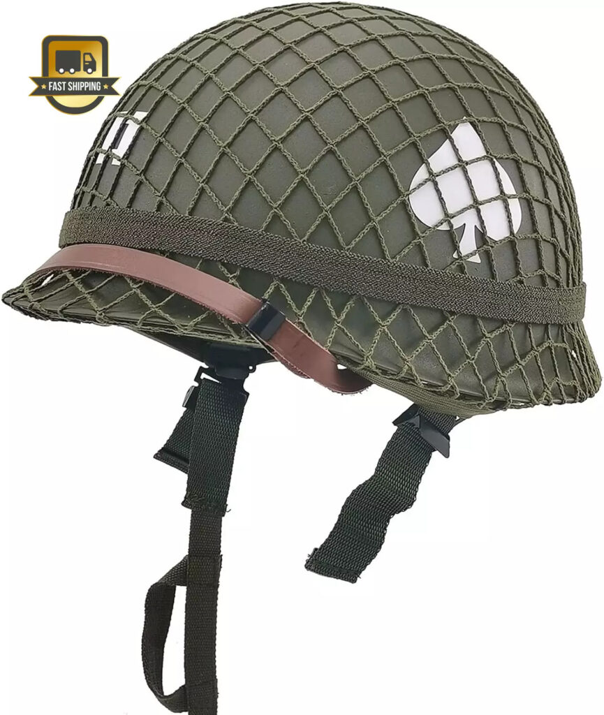 WW2 US Army M1 Helmet, Gear Uniform, Helmet Metal Steel Shell Replica wi