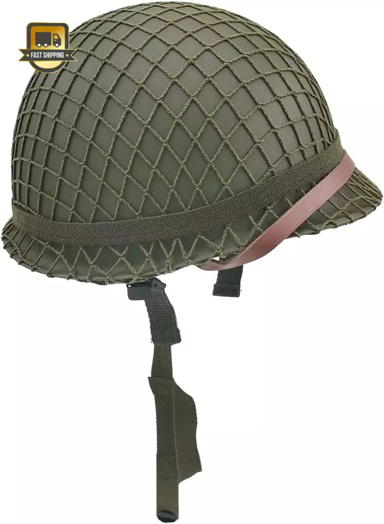 WW2 US Army M1 Helmet, Gear Uniform, Helmet Metal Steel Shell Replica wi