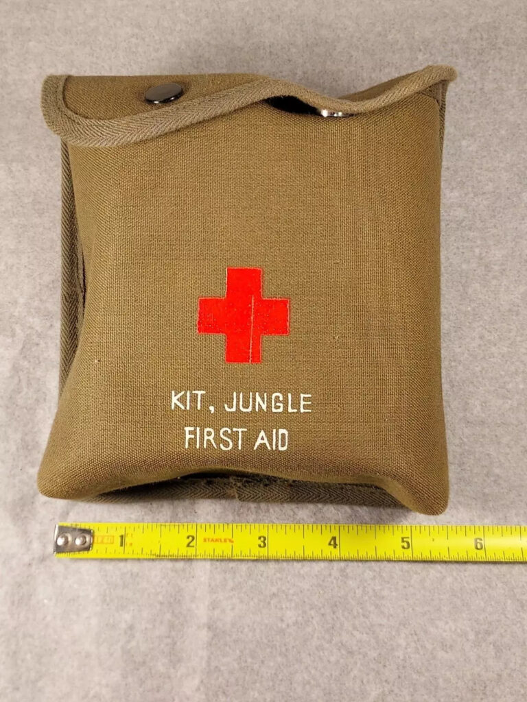 Lot of 2 Vietnam Era U.S. Military Jungle First Aid Kit Pouch Individual + Sun