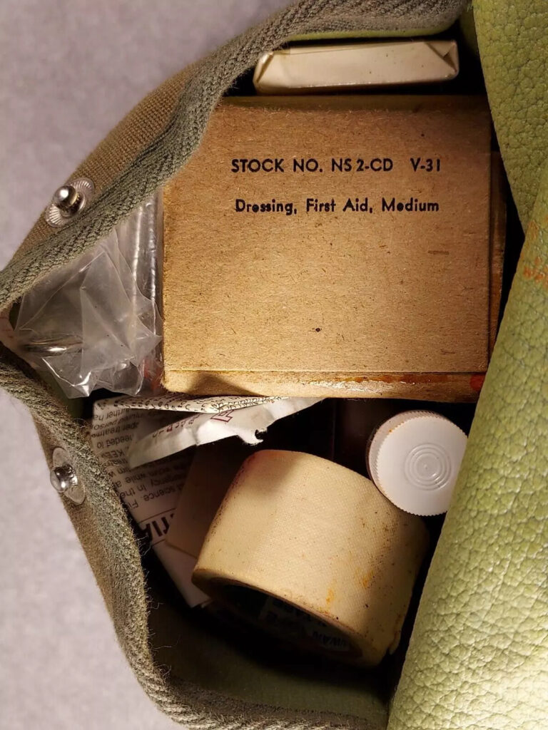 Lot of 2 Vietnam Era U.S. Military Jungle First Aid Kit Pouch Individual + Sun