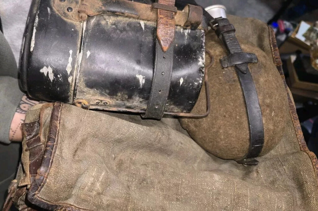 Original/complete!!! 1917 WW1 German Uniform Horsehair Tornister Backpack