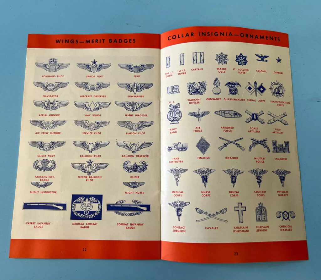1945 Insignia Of The US Armed Forces Booklet- Original