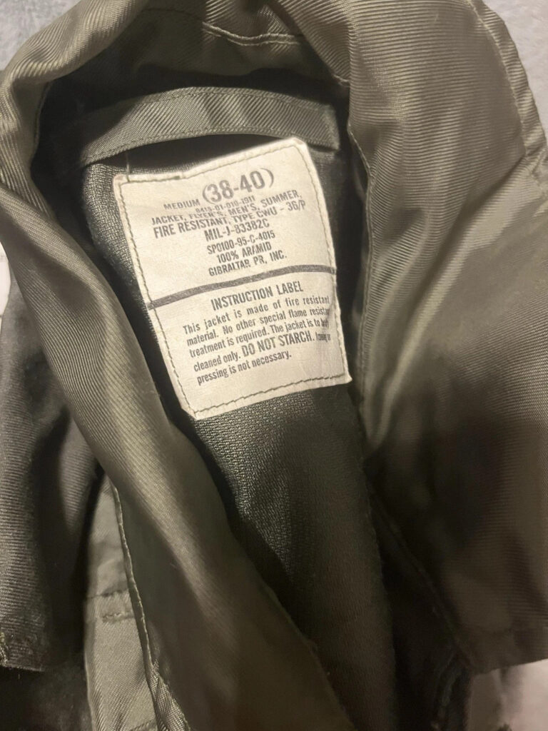 Brand New US Military Green Nomex Flight Jacket Cwu-45/p Official Aviators
