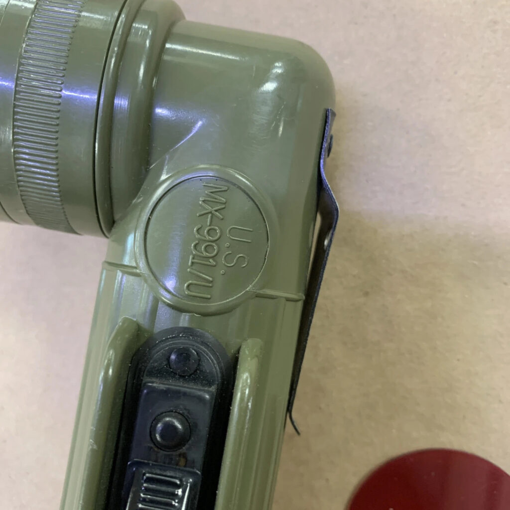 U.S. Military Army Fulton Mx-991\u Field Angled Flashlight Green USA Made