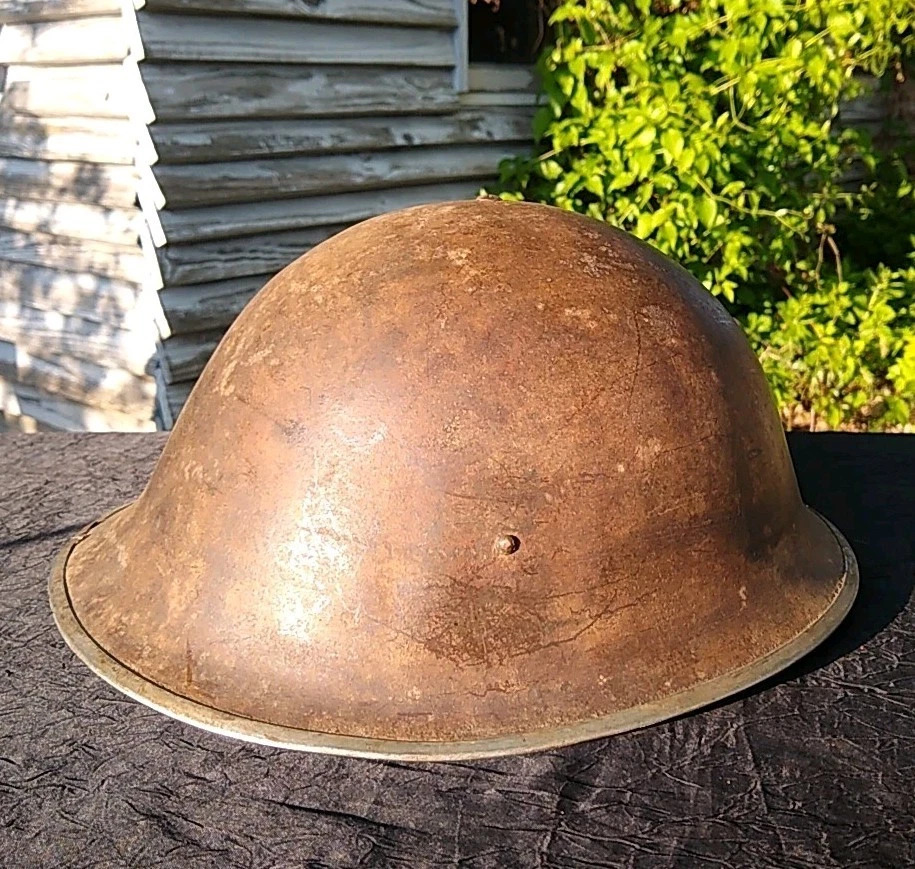 British Canadian MK3 Turtle Shell Helmet WWII WW2 D-Day Antique Vtg Mkiii Army