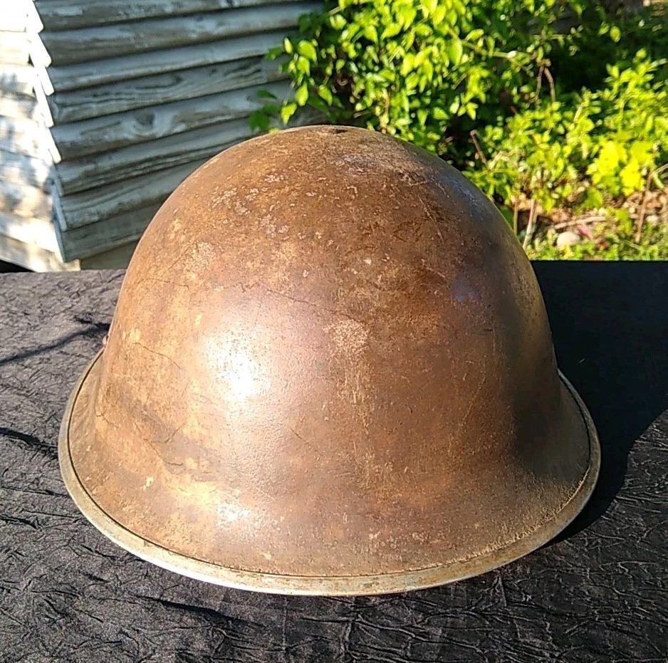 British Canadian MK3 Turtle Shell Helmet WWII WW2 D-Day Antique Vtg Mkiii Army