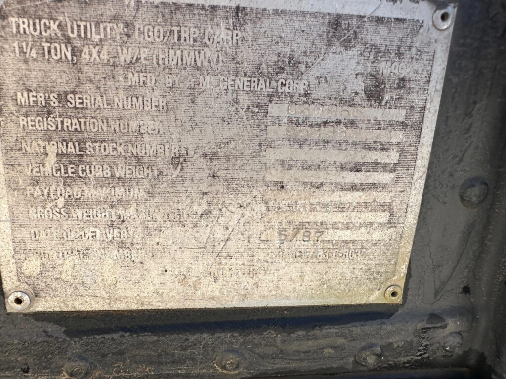 1987 Am General Hmmwv