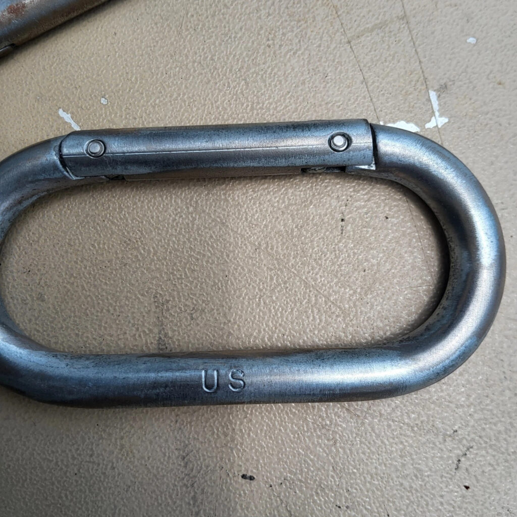 A Vintage Original US Military Vietnam Era 1972 Wyott Carabiners Vehicle tow