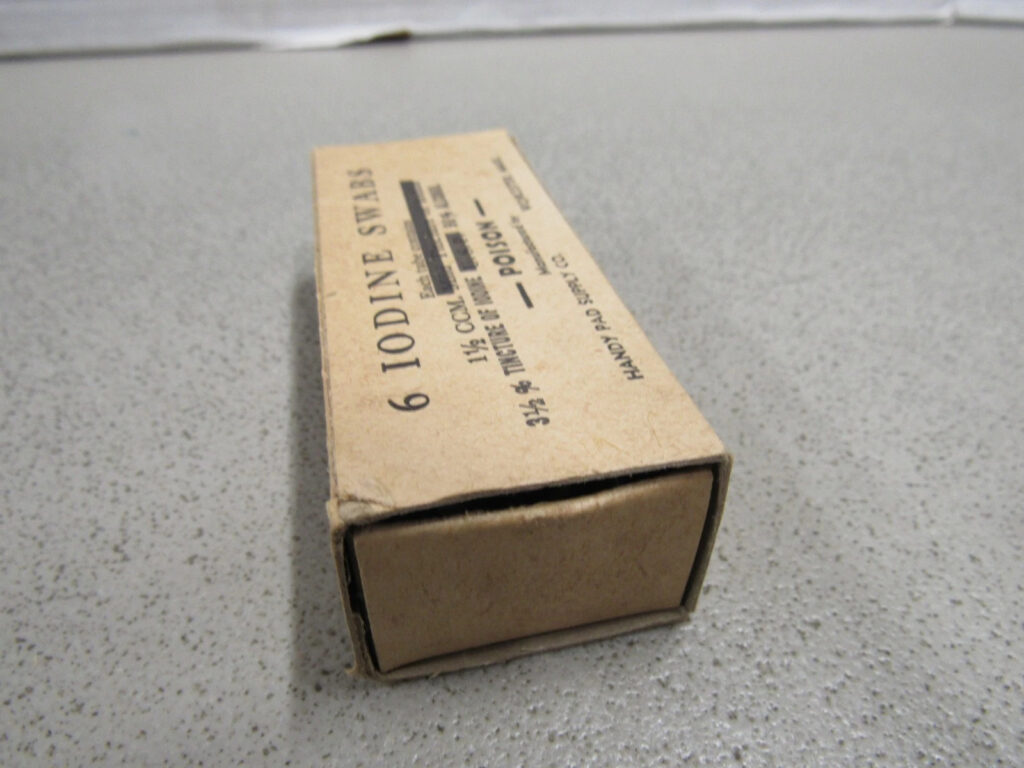 WW2 US Iodine Swabs 1942 Dated Original Box for First Aid Kit Medic Medical Bag