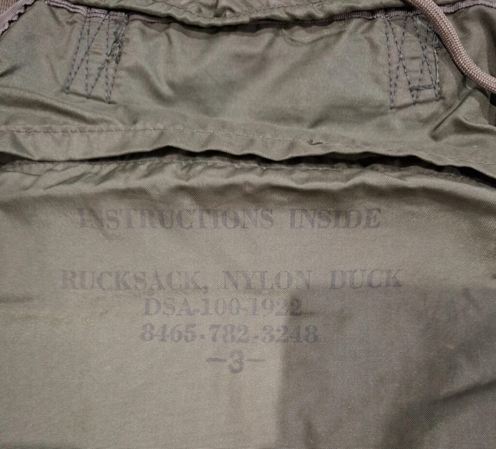 US Army Lightweight Rucksack Vietnam War Era – P65 Frame