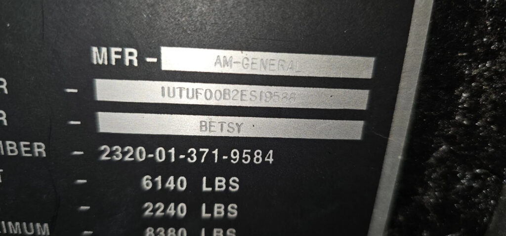 1983 Am General M1025 with 12 Valve swap and 4l80e