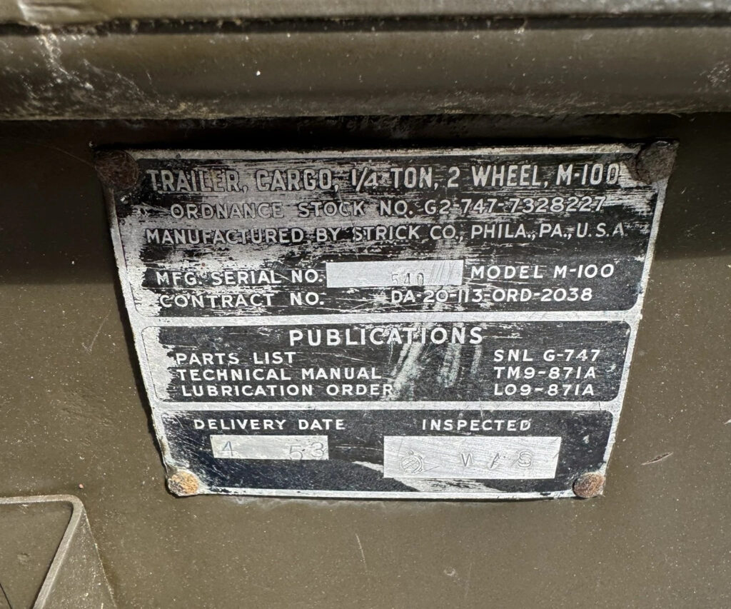 Military M100 Trailer 1953, Older Restoration