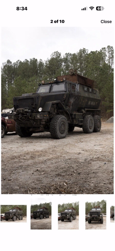 Mrap, C -MTV 6X6 Armored “cau23000 NS. No. “2355-01-1660” Registered “prop”