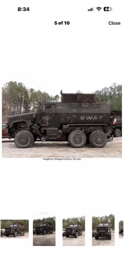 Mrap, C -MTV 6X6 Armored “cau23000 NS. No. “2355-01-1660” Registered “prop”