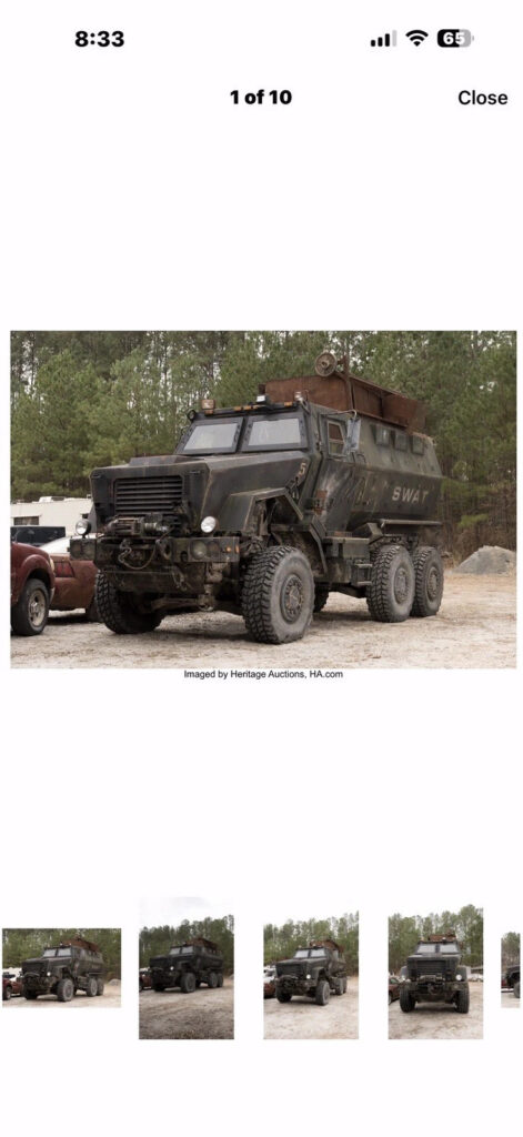 Mrap, C -MTV 6X6 Armored “cau23000 NS. No. “2355-01-1660” Registered “prop”