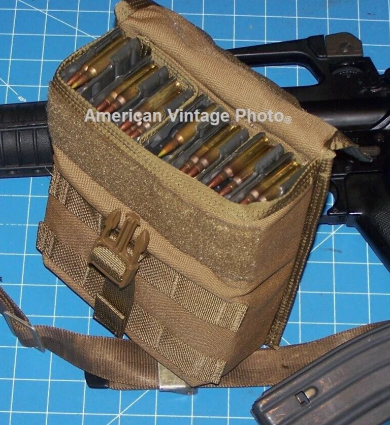 Pouch Military Magazine SAW Case Coyote 200 Rnd Molle Dump Ration Issue