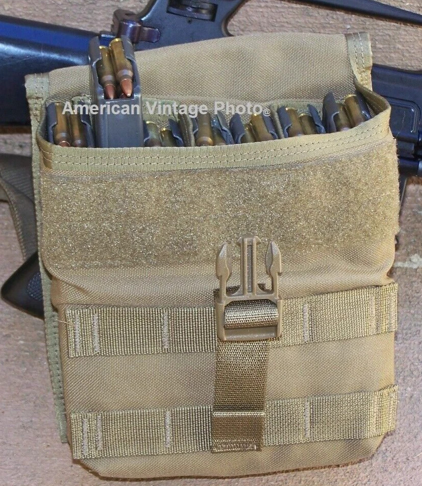 Pouch Military Magazine SAW Case Coyote 200 Rnd Molle Dump Ration Issue