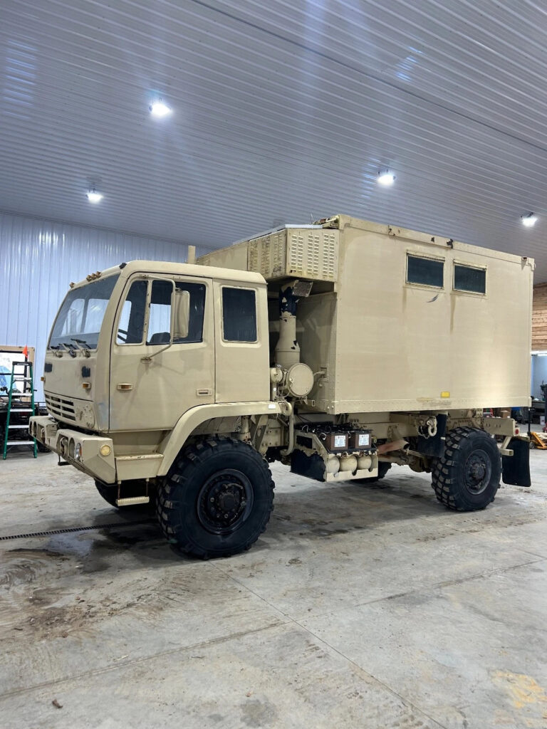 1998 Stewart and Stevenson M1079 Van Body Truck 4×4 CAT Diesel Engine. Low Miles