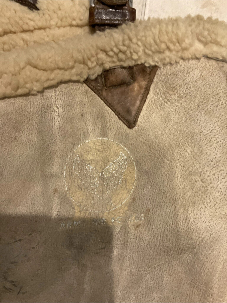 Original AAF B-7 WW2 Shearling Flight Jacket, A-6 Pants 38 R W/ Mittens READ