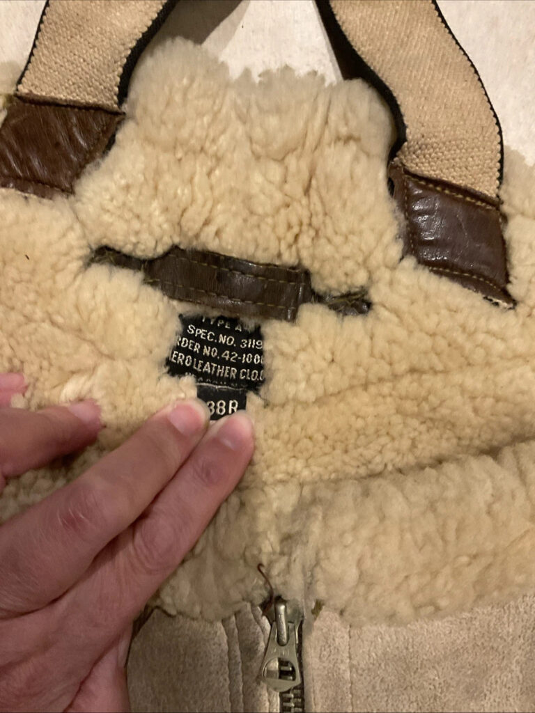 Original AAF B-7 WW2 Shearling Flight Jacket, A-6 Pants 38 R W/ Mittens READ