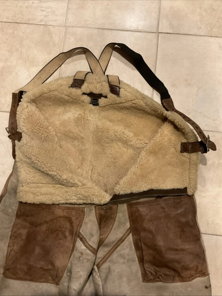 Original AAF B-7 WW2 Shearling Flight Jacket, A-6 Pants 38 R W/ Mittens READ