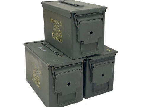 3-Pack! Three 50 CAL Grade 1 AmMO CAnS M2A1 5.56 Empty Ammunition CANS for sale