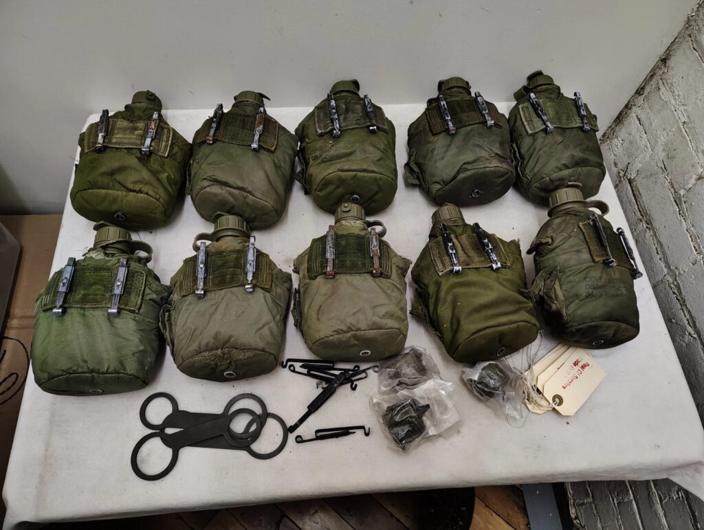 Military Issued 1 QT OD Green Canteen Lot