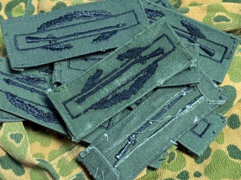 Original 1960s US Army Subdued CIB Combat Infantryman’s Badge on OD Sateen Cloth for sale