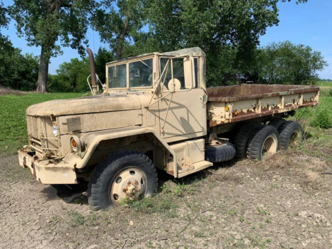 US Military Cargo Truck 6 Wheel Drive Army Duce &amp; Half Sold For Parts No R for sale