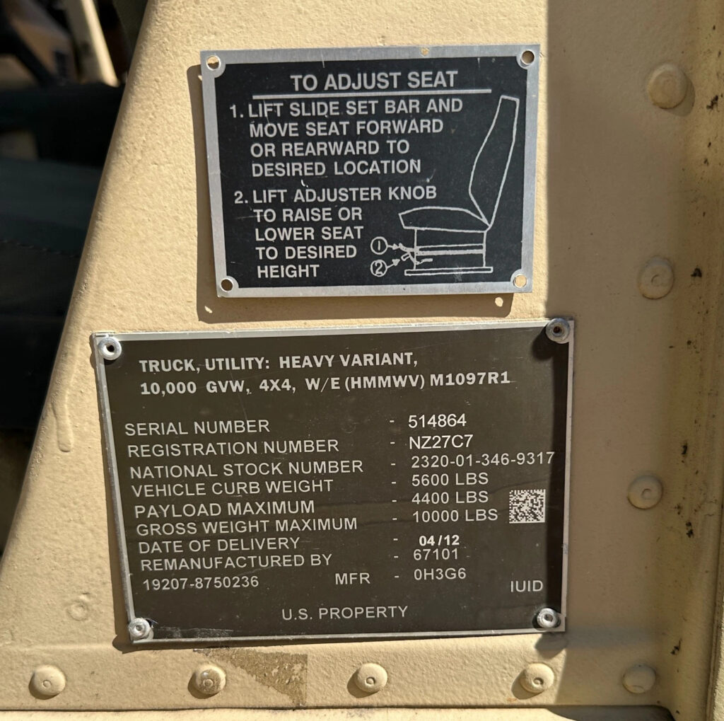 2012 Am General Hmmwv M1097r1 Military Humvee Rebuilt Th400 Runs Great 25k Miles