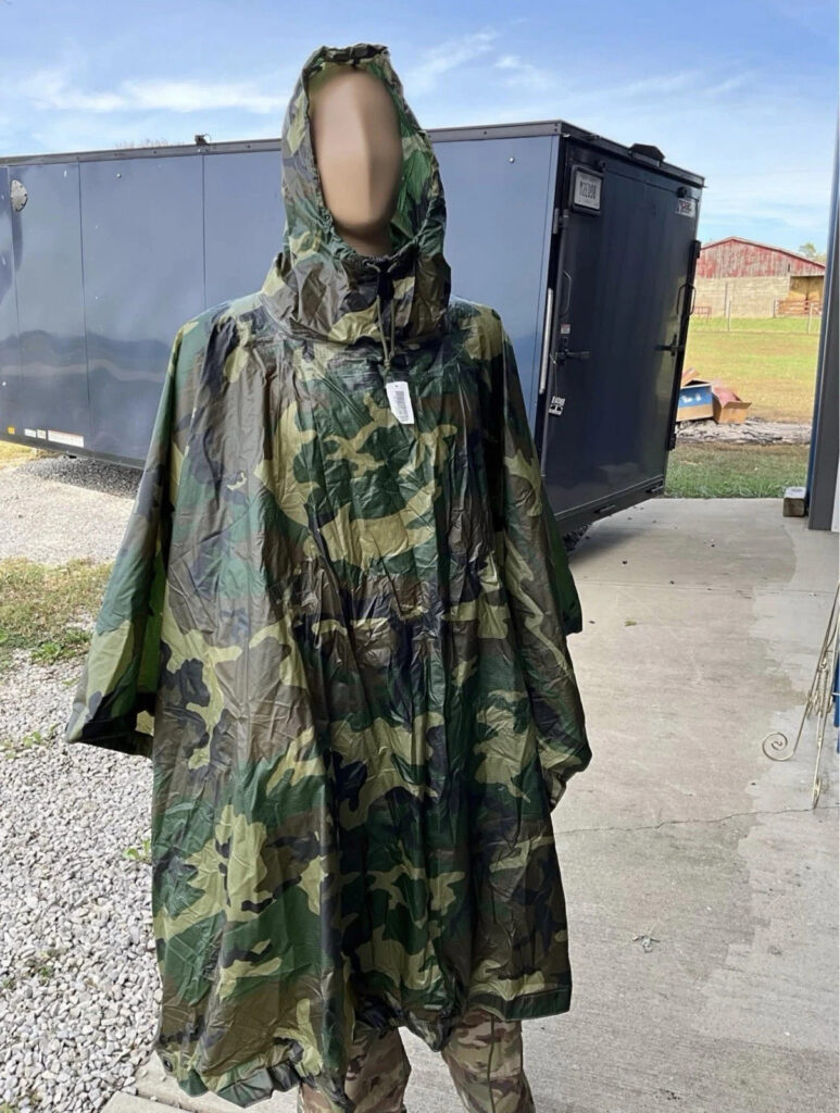 New With Tags Genuine USGI US Army Wet Weather Poncho M81 Woodland Camo, Usmc