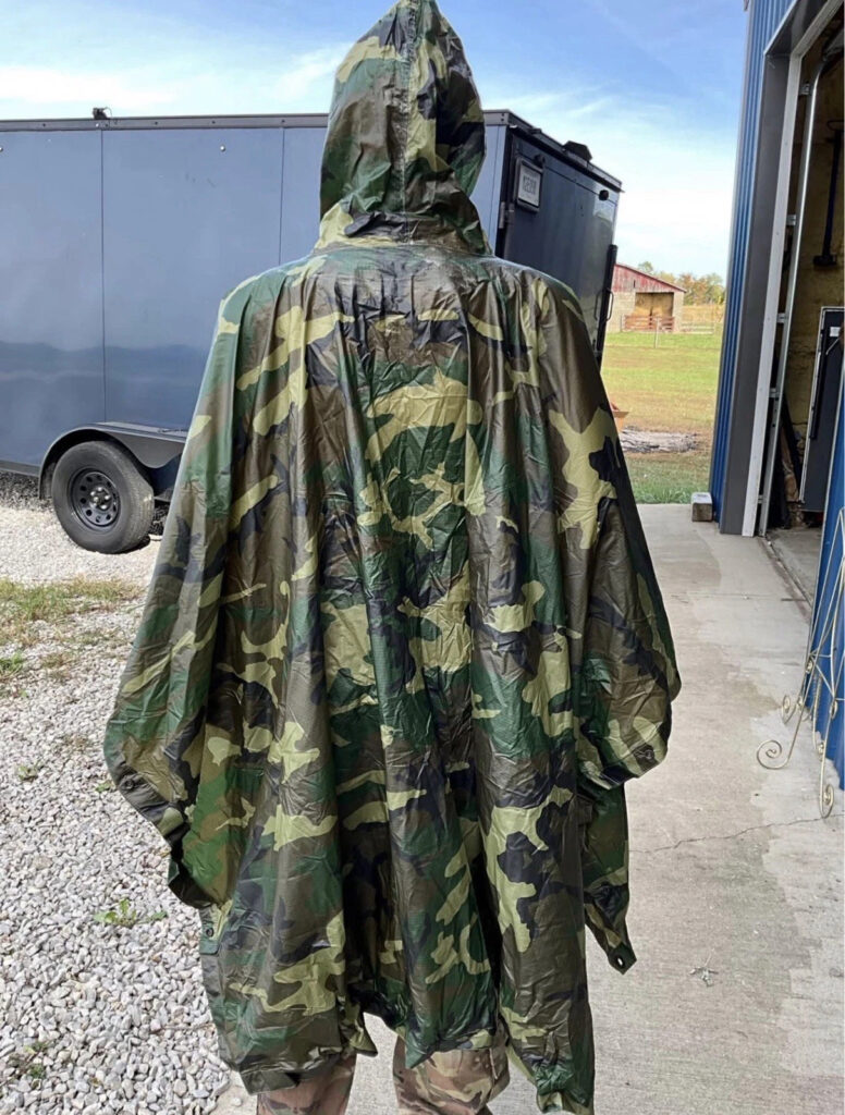 New With Tags Genuine USGI US Army Wet Weather Poncho M81 Woodland Camo, Usmc