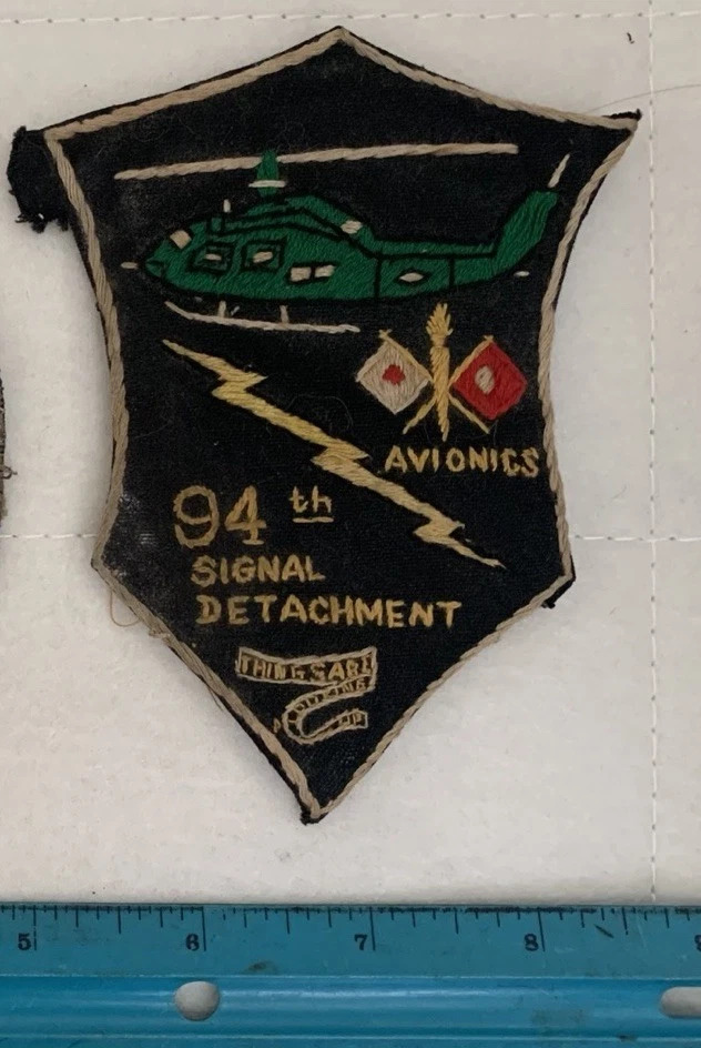 Authentic Vietnam War Theater-Made 94th Avionics Signal Detachment Pocket Patch